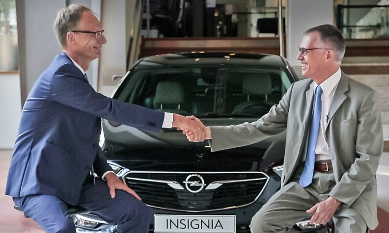 Opel-Chef Michael Lohscheller und PSA-Konzernchef Carlos Tavares
